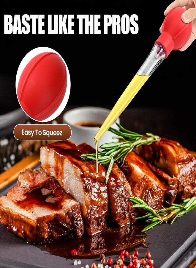 OLESBUR Premium Turkey Basters for Cooking - Baster Syringe for Hot Liquids - Meat and Food Injector - Essential Thanksgiving Cooking Tool - Turkey Baster Large with Cleaning Brush (Red) - Image 3